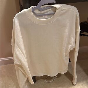 Colsie Cream Cropped Relaxed Sweatshirt